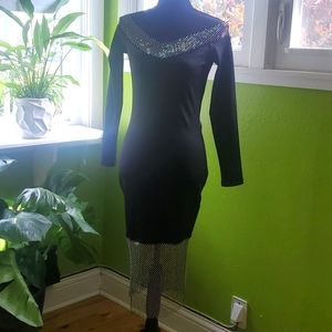 CHICME | Black Rhinestone Mesh Dress 🖤